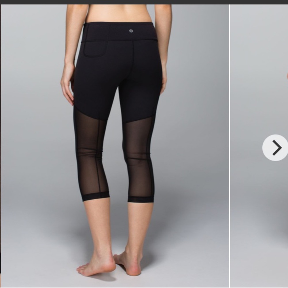 lululemon athletica Black Mesh Panel Leggings